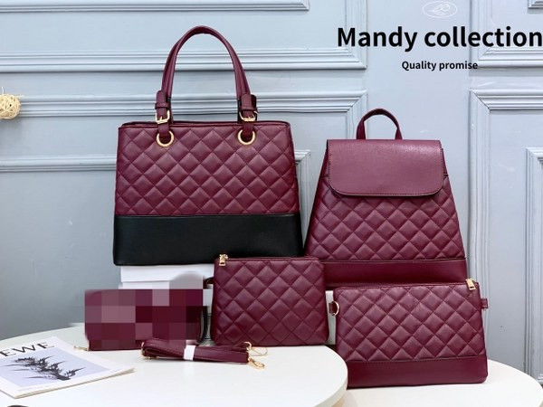 Generic Ladies HandBag Sets 4 Piece - Maroon