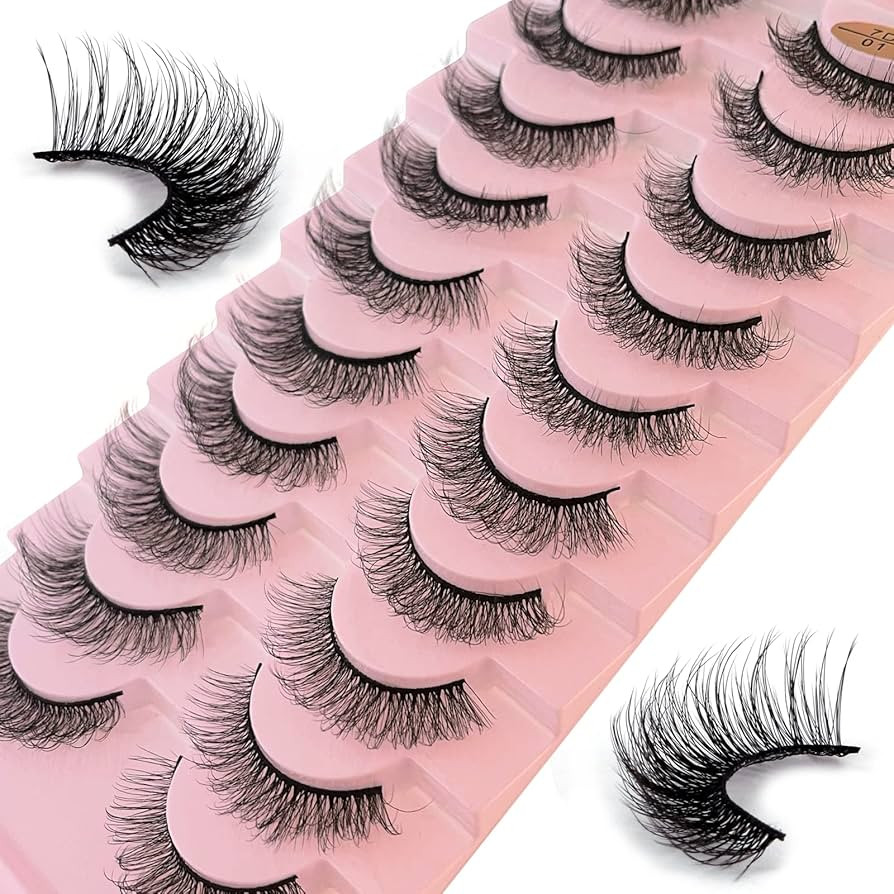 7D Handmade Eyelashes by ULIYA – Faux Mink Multi-Angle Fluffy False Lashes – Lightweight & Reusable