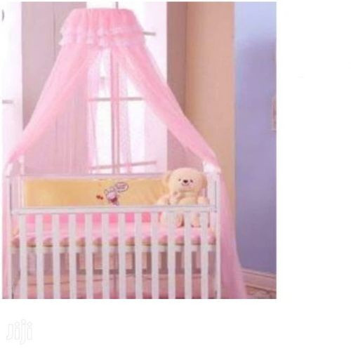 Generic Superfold Baby Cot Mosquito Net With Movable Stand - Pink