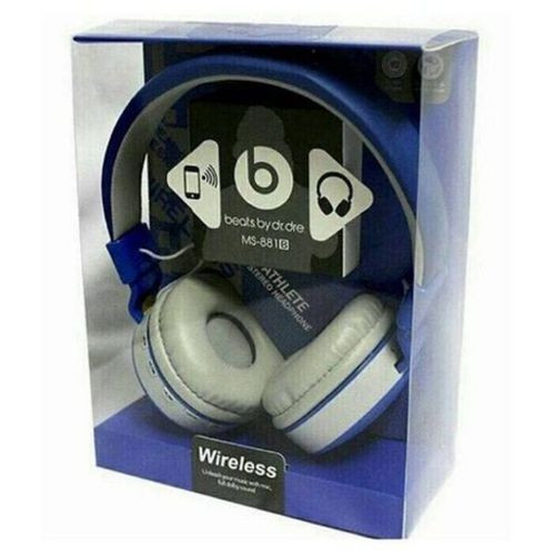 MS Headphones Bluetooth Headphones MS-881A Wireless Headphones - Blue