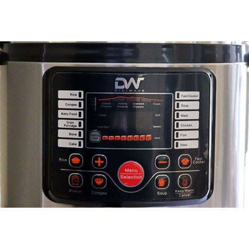 Digiwave 9L Electric Pressure Cooker 1300W – Silver | Electric Pressure Cooker 9L | Digital 9.0L Microcomputer Control Cooker | Digiwave DW-PC1714 Cooker