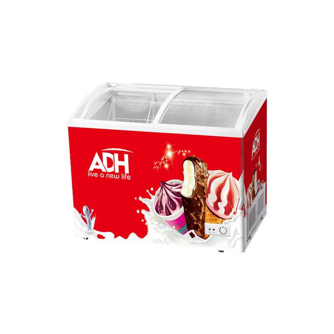 ADH 360 Litres Showcase Ice Cream Display Chest Freezer - Red