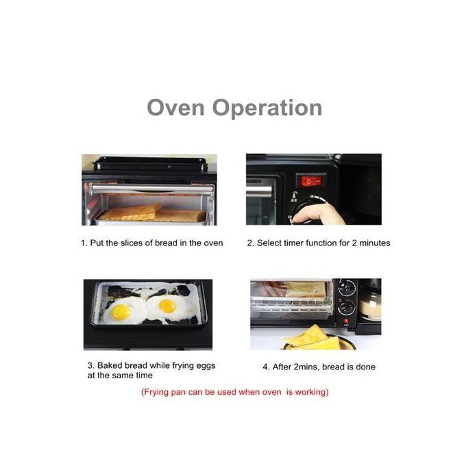 Generic Breakfast maker 3in1 Home Breakfast Machine break fast maker Coffee Maker Frying Pan Bread