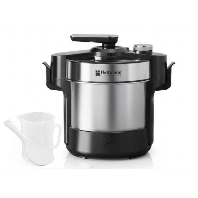 Hoffmans 6L Automatic Multi-Function Swallow Maker – Posho, Fufu, Matooke & Ugali Pounding Machine (Silver/Red)